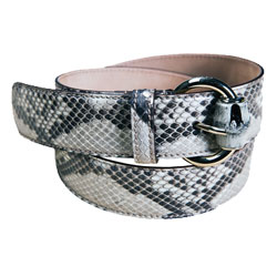Snake Printed Leather Belt 30 mm